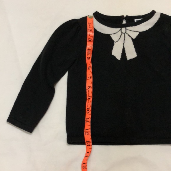 Janie and Jack Bow Sweater Toddler Black and White - Picture 5 of 6